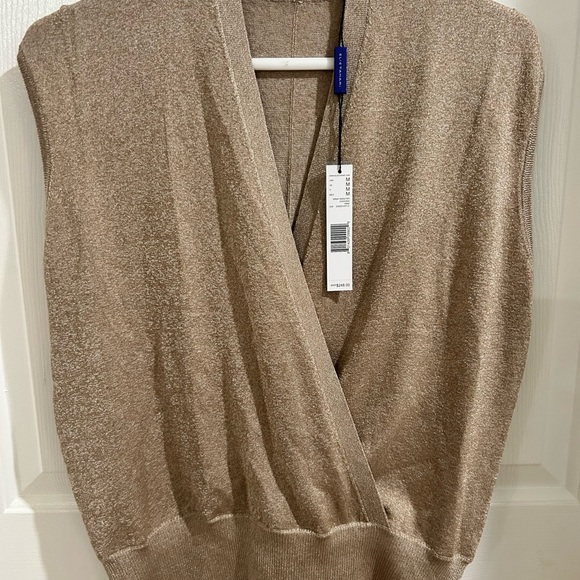 Elie Tahari V-Neck Tan Sweater Vest - Picture 1 of 8